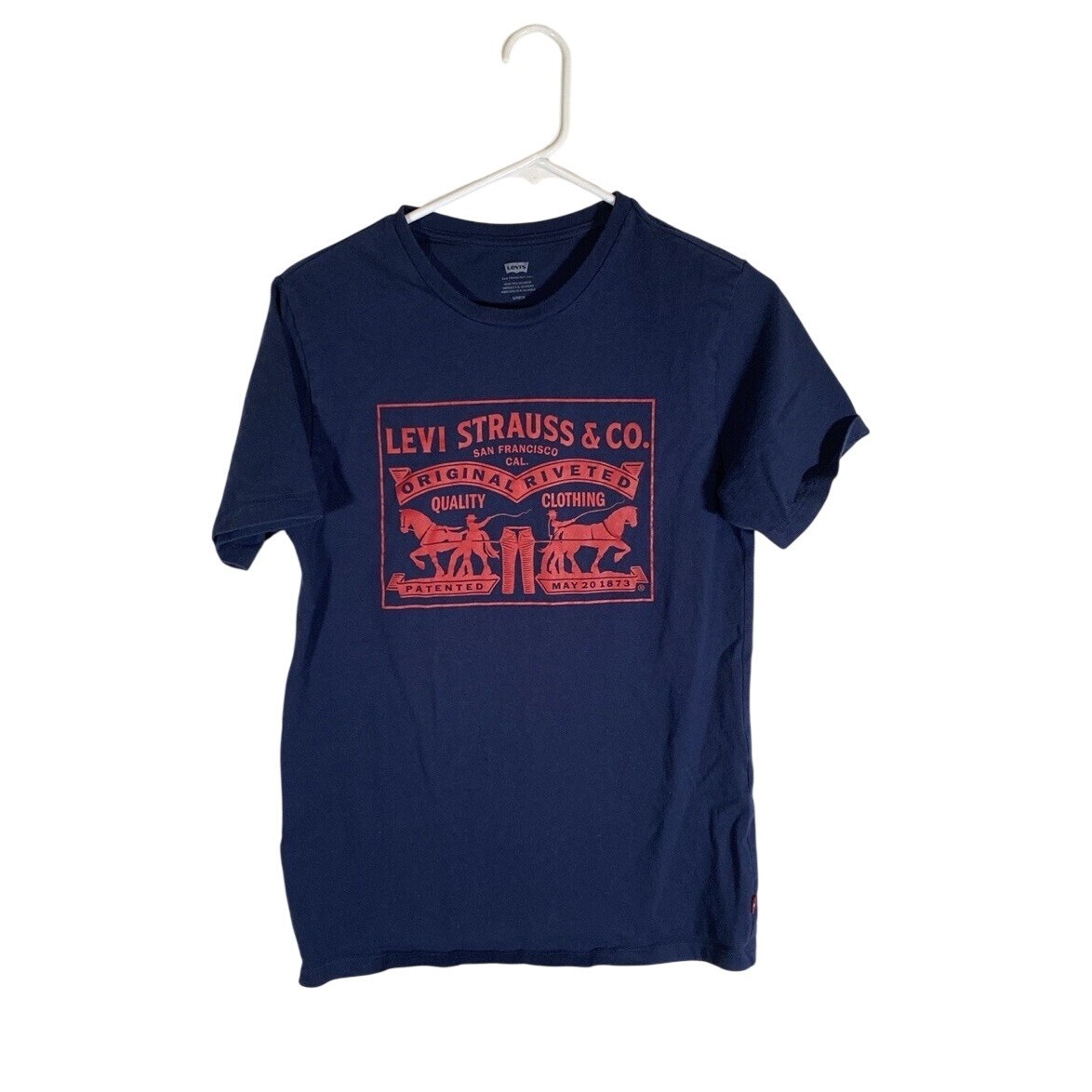 Levi's Short Sleeve T-Shirt, Small Dark Blue And Red